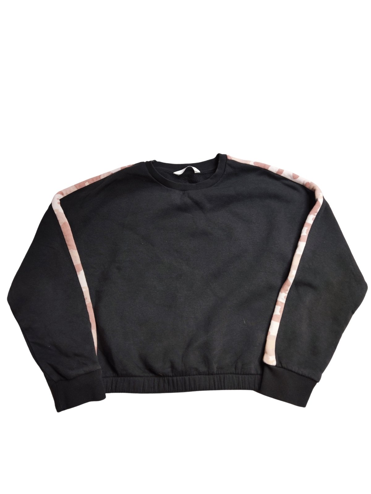 Tmavá mikina s růžovým pruhem pro holky secondhand M&S