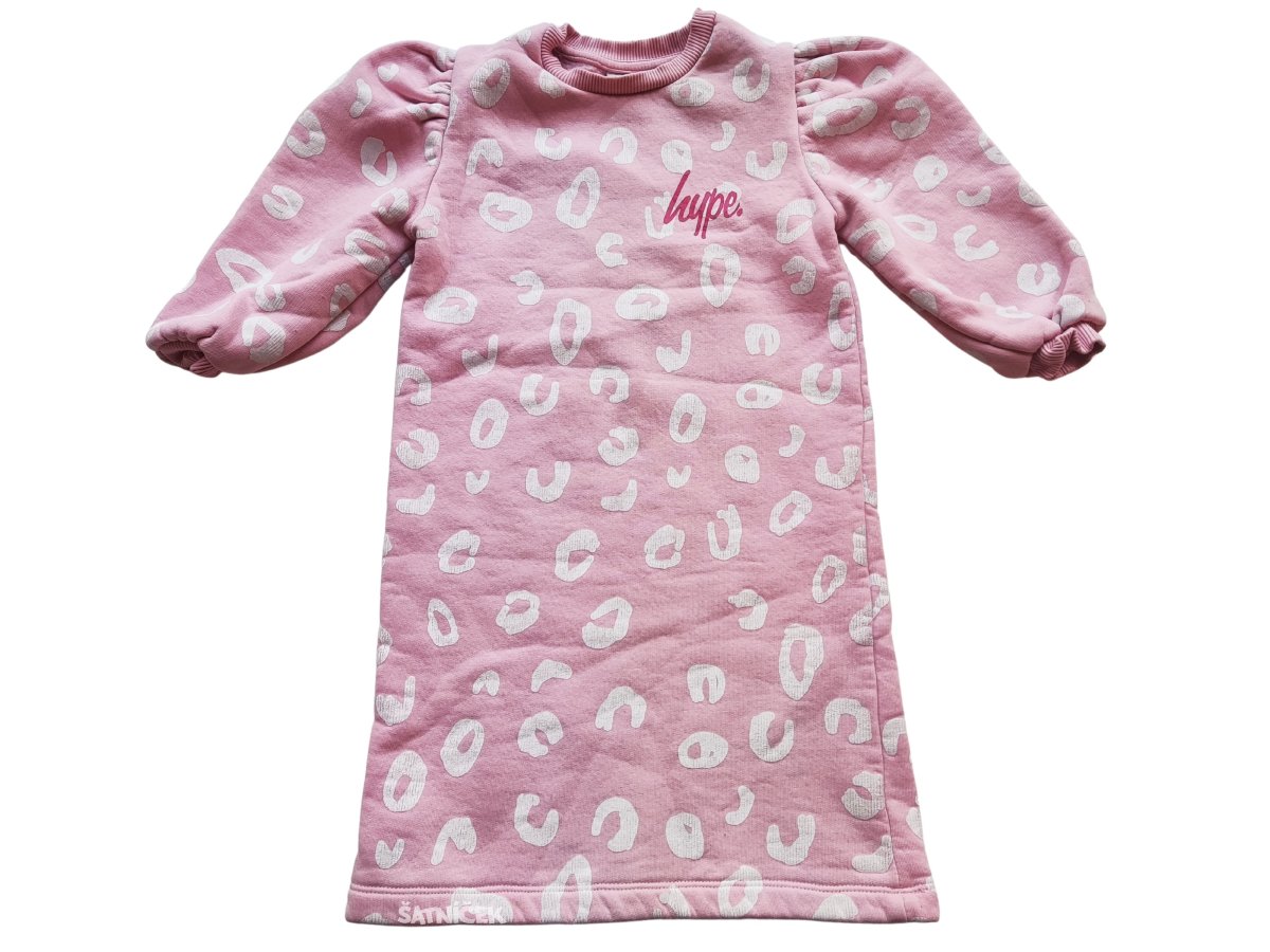 Růžové šaty teplákové dl. rukáv secondhand hype