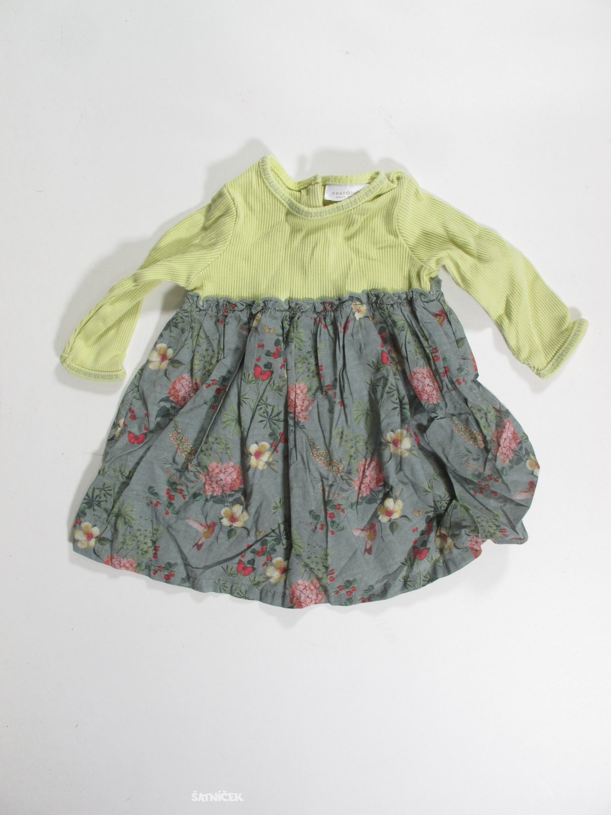 Šaty pro holky dl rukáv zelenkavé secondhand