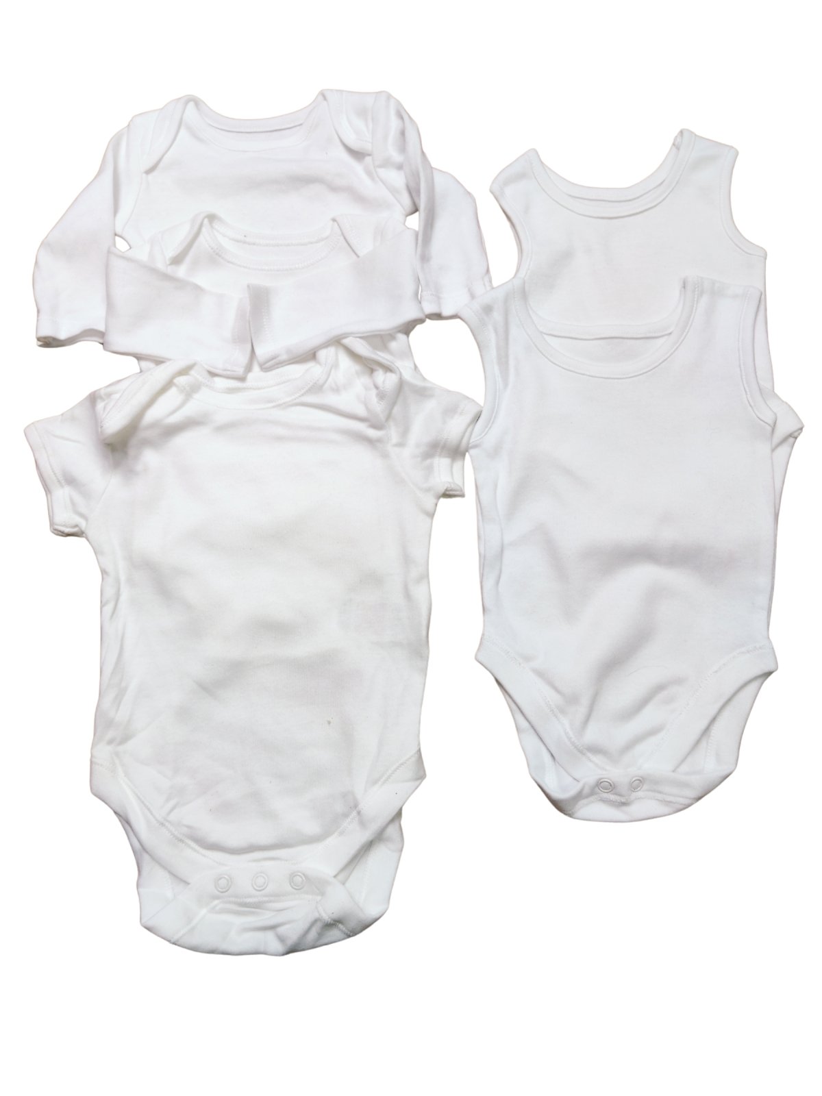 Set 5ks bílých body různé druhy secondhand