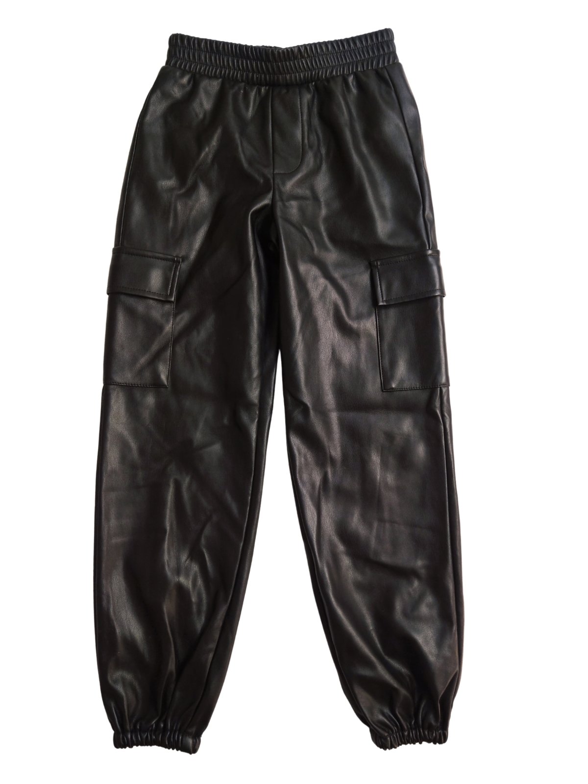 Černé koženkové kalhoty pro holky secondhand Primark