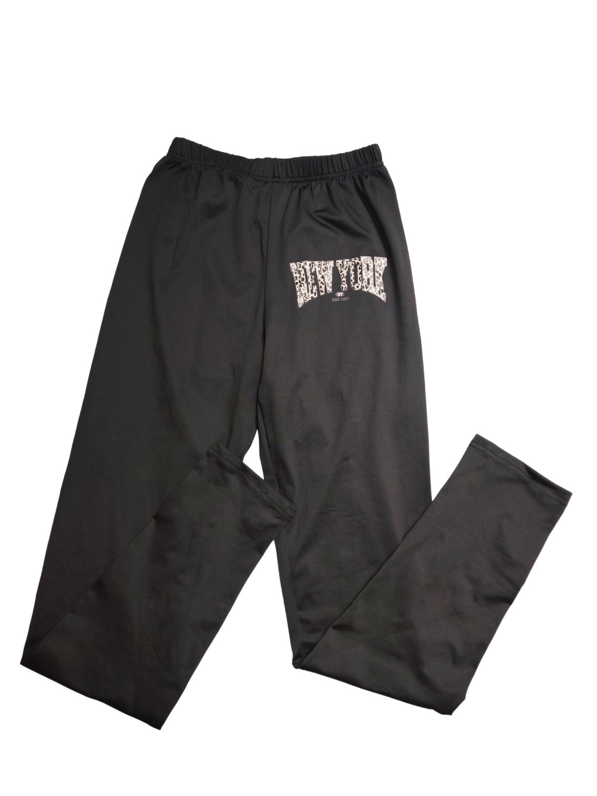 Černé elasťáky pro holky s nápisem secondhand