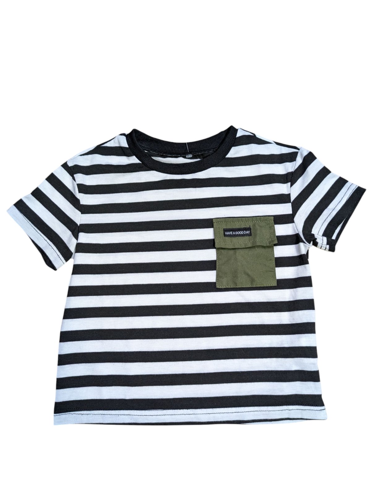 Pruhované triko s kapsičkou pro kluky secondhand Shein
