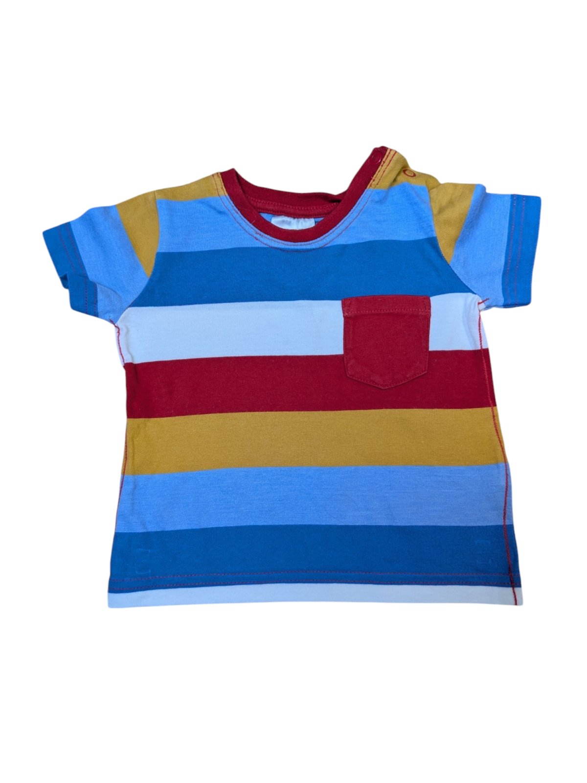Barevné pruhované triko s kapsičkou pro kluky secondhand F&F