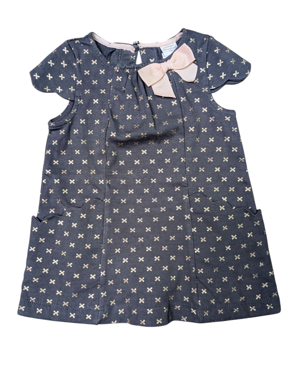 šedé šatičky s mašlí pro holky secondhand catherine malandrino 