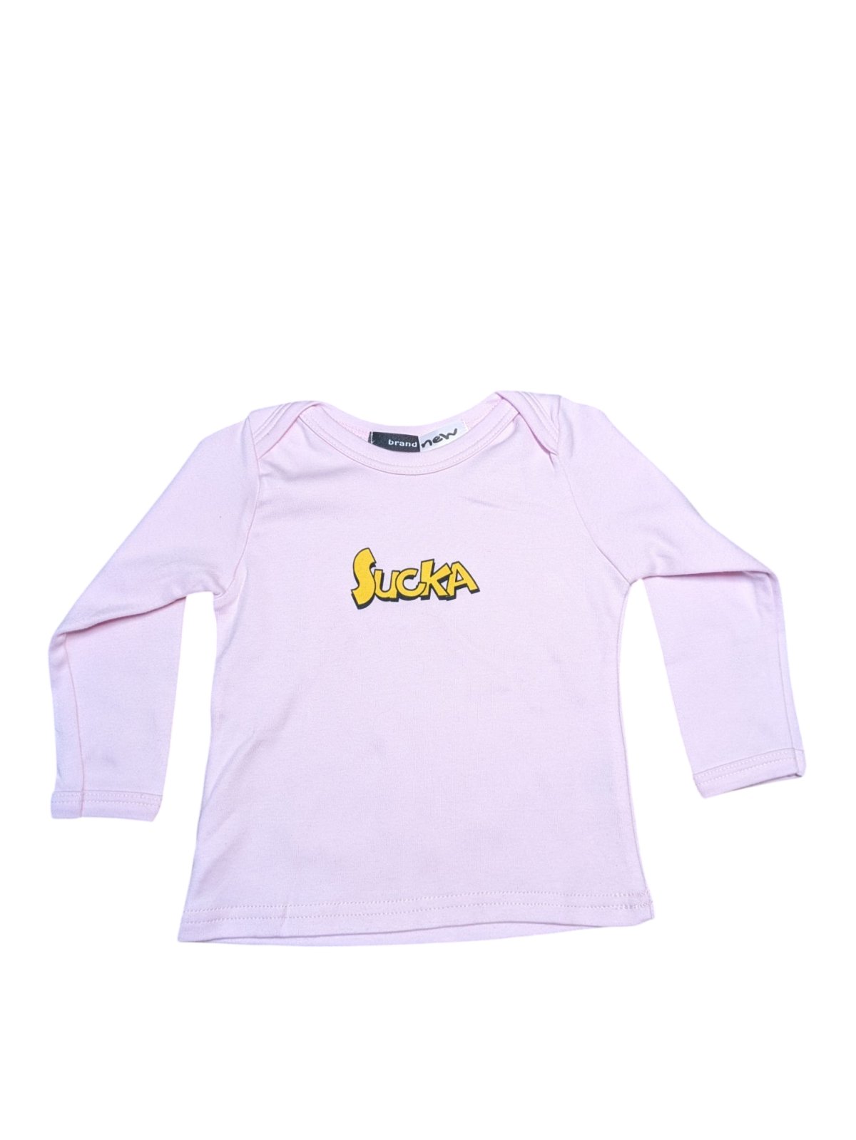 Růžové tričko s nápisem a dlouhým rukávem secondhand Brand new