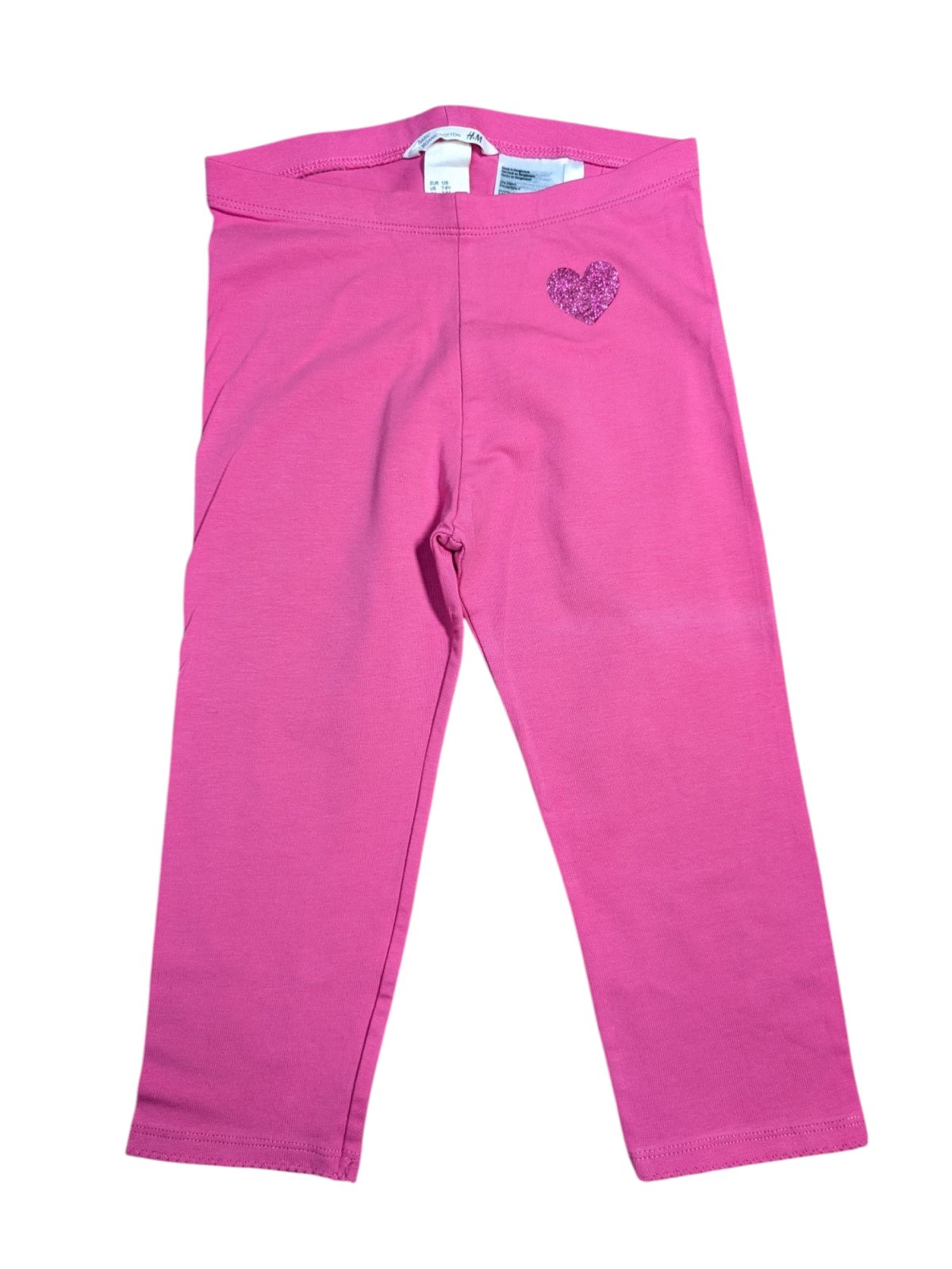 Tmavě růžové elasťáky se srdíčkem pro holky secondhand H&M