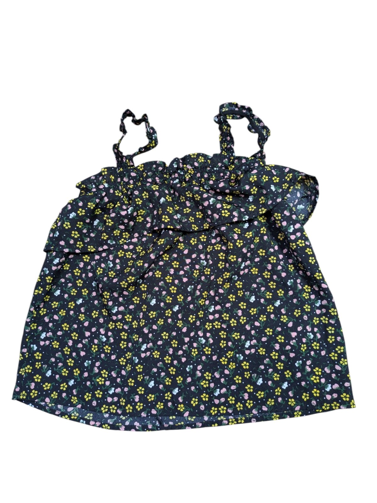 Černý topík kytkovaný pro holky secondhand Primark