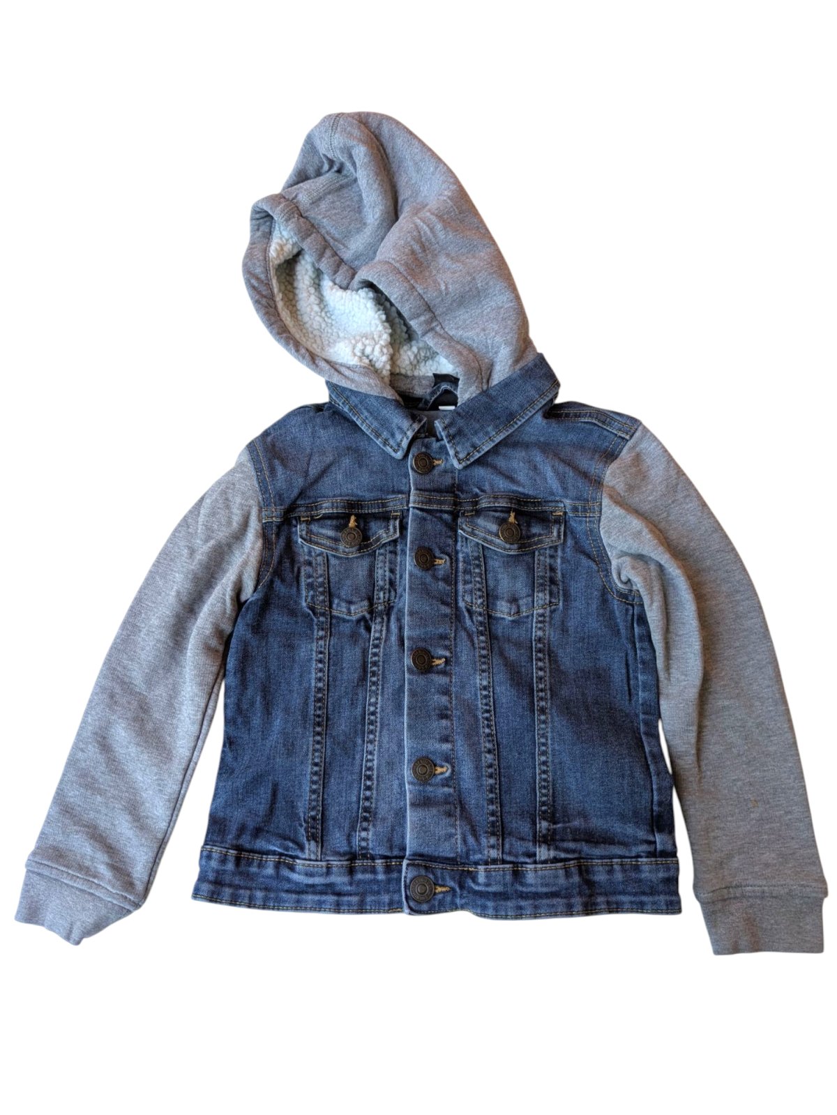 džínová mikinobunda s kapucí pro kluky secondhand HM