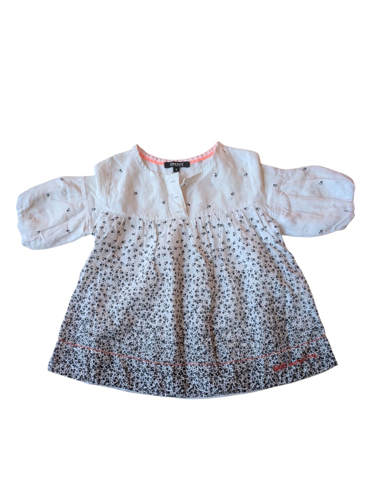 bílé šaty s květinami pro holky secondhand DKNY 