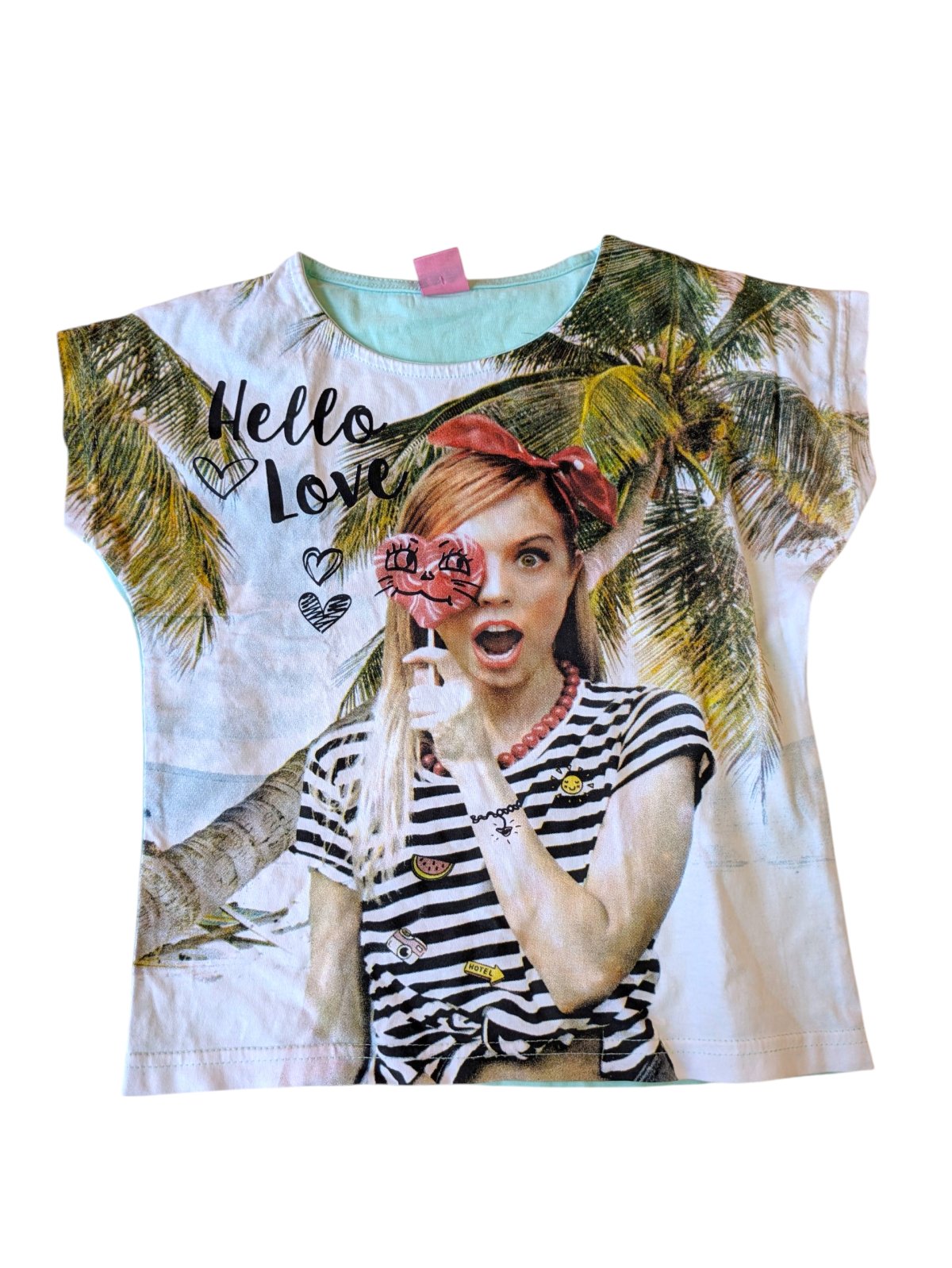 Světlé triko s obrázkem pro holky secondhand YFK