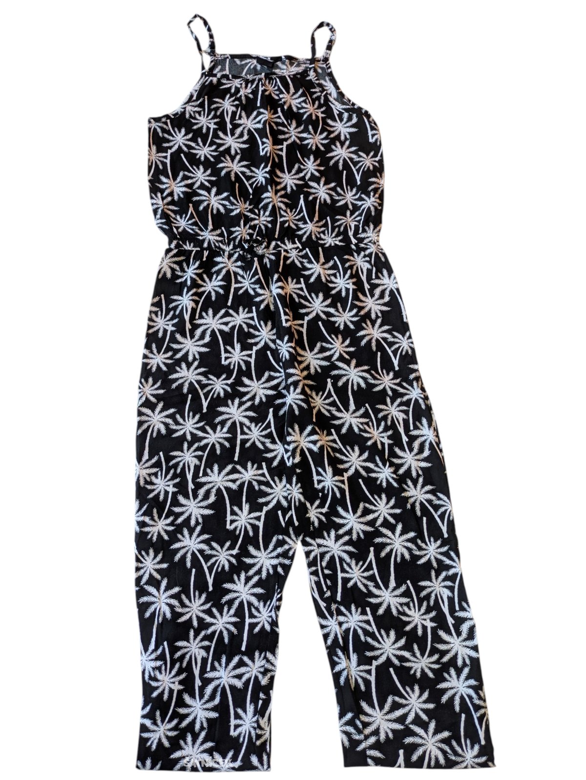 černý overal s palmami pro holky secondhand YFK 