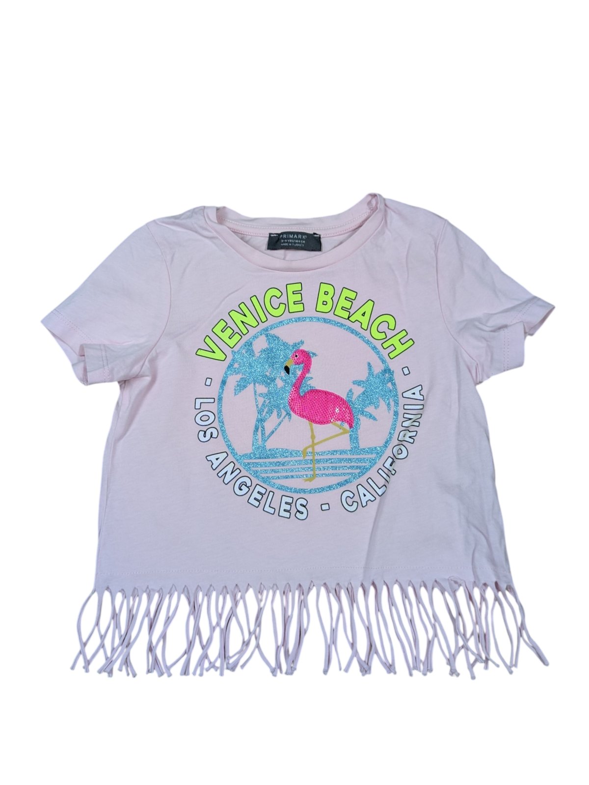 Růžové triko s plaměňákem pro holky secondhand Primark