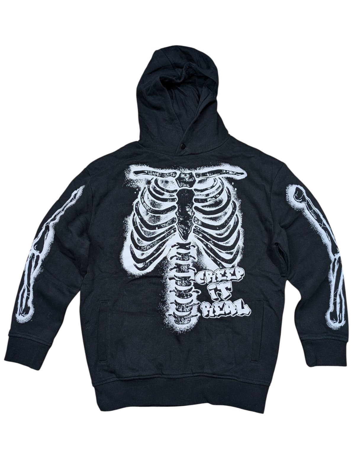 Černá mikina s kostlivcem secondhand George