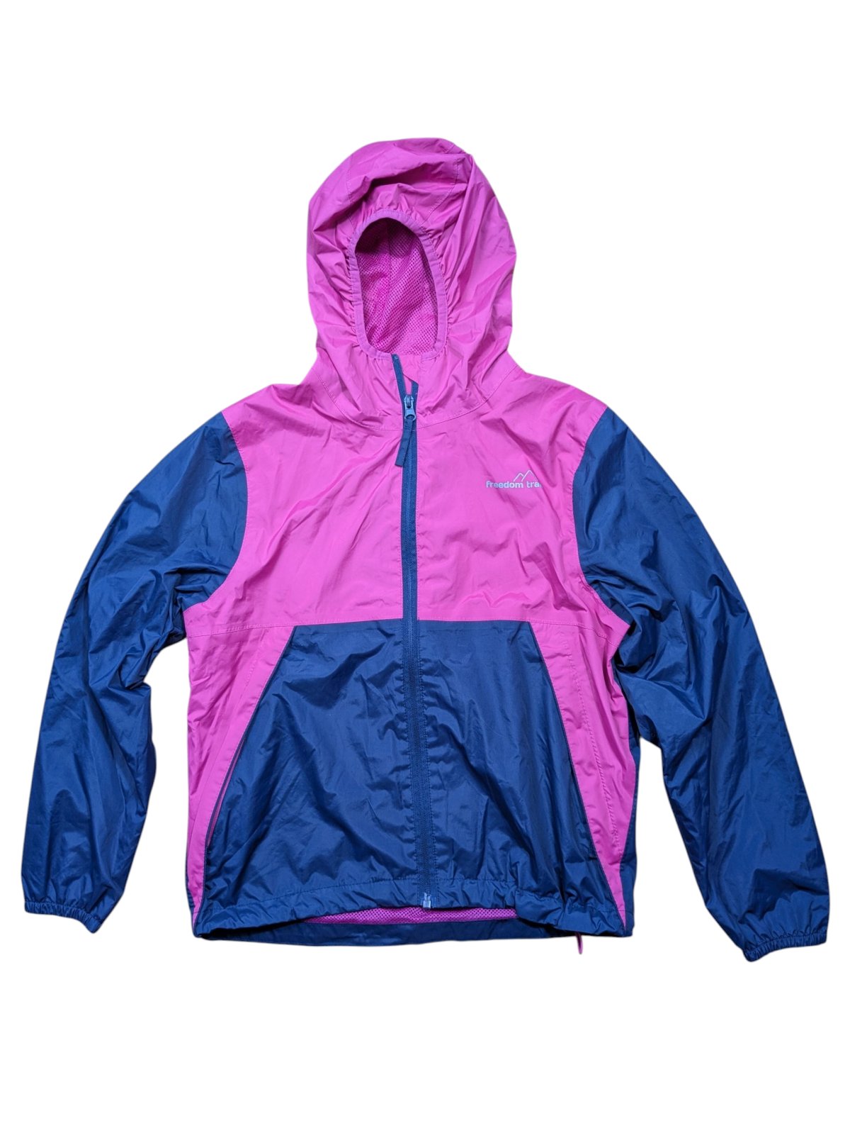 Růžovo modrá bunda šusťáková pro holky secondhand Freedom trail