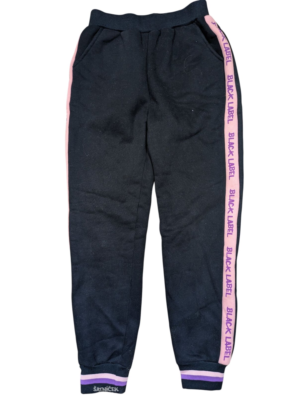 Černo růžové tepláky pro holky secondhand Meng Yaolan