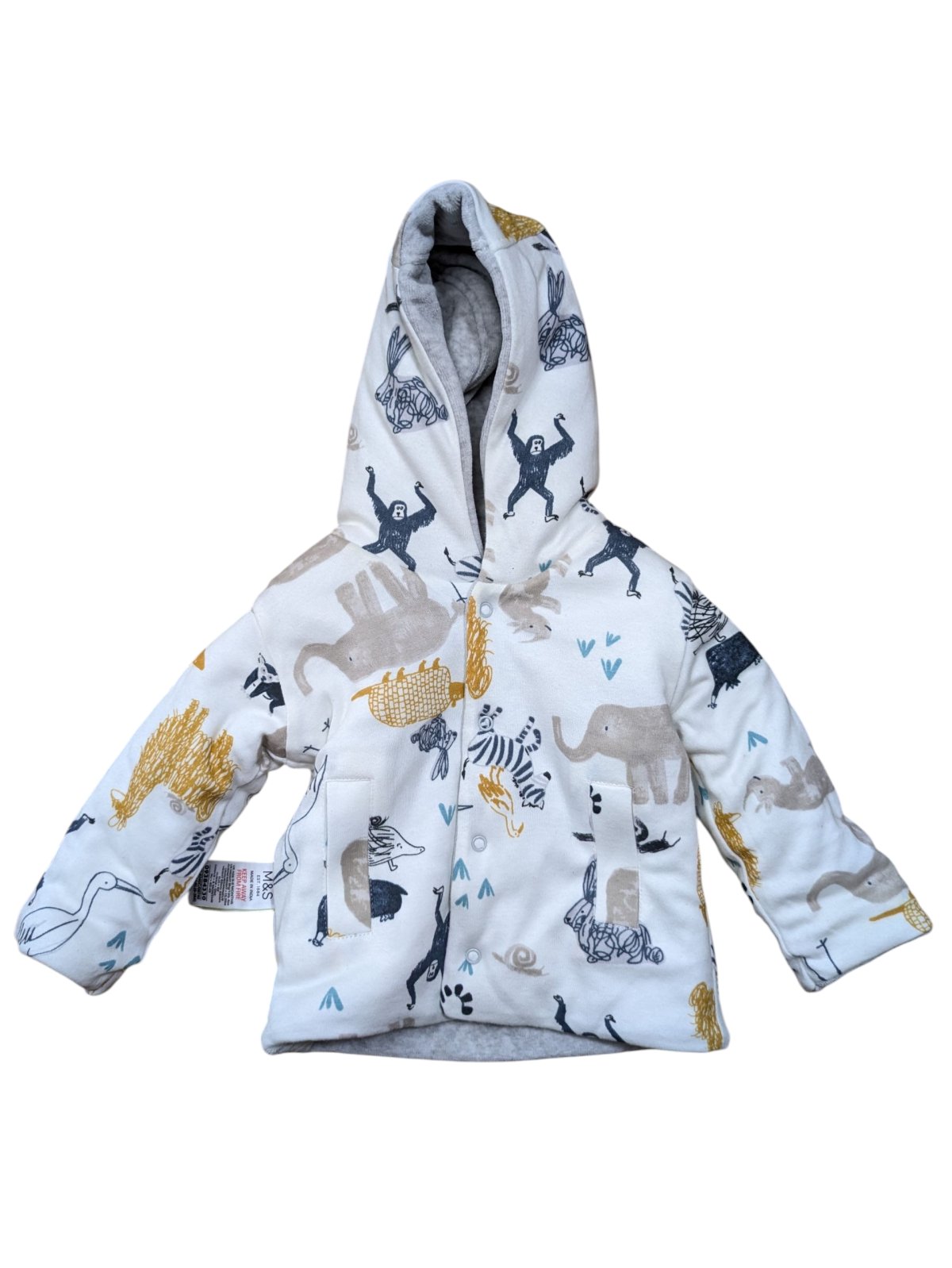 Teplá bunda světlá s obrázk pro kluky secondhand M&S