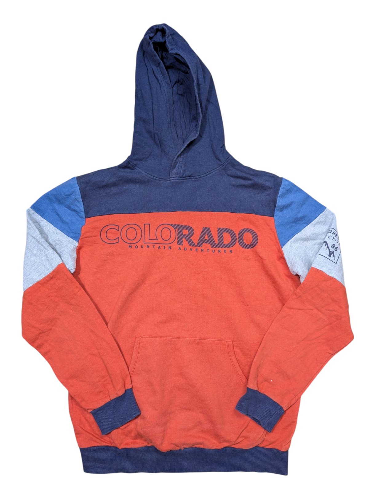 Oranžovo modrá mikina pro kluky secondhand Destination