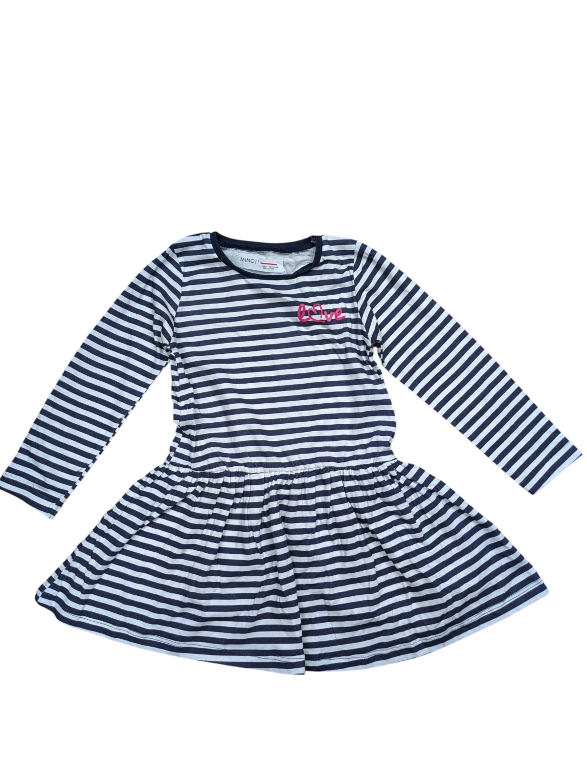 Pruhované šaty dlouhý rukáv pro holky secondhand Minoti