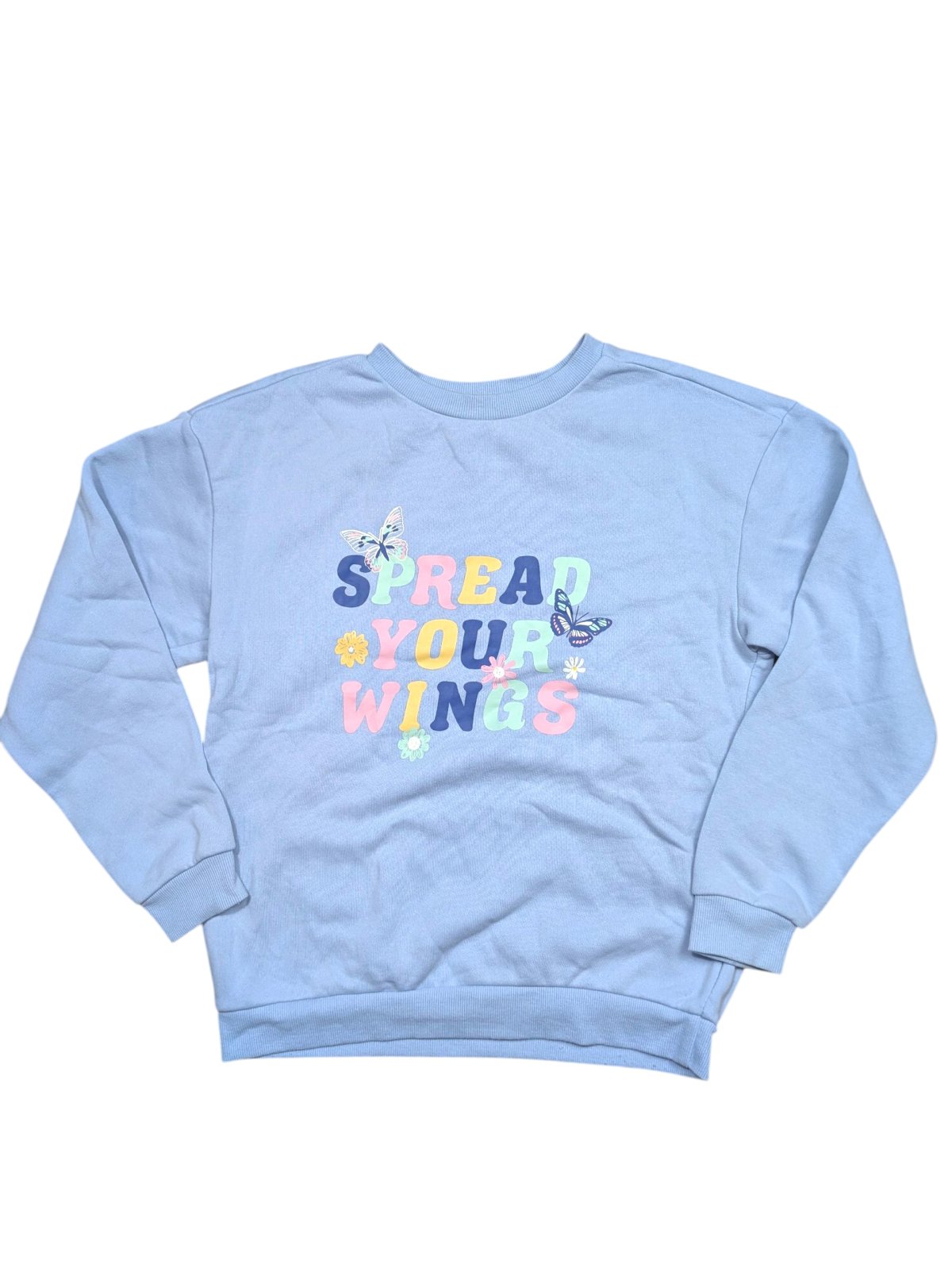 Světle modrá mikina s nápisem pro holky secondhand Primark