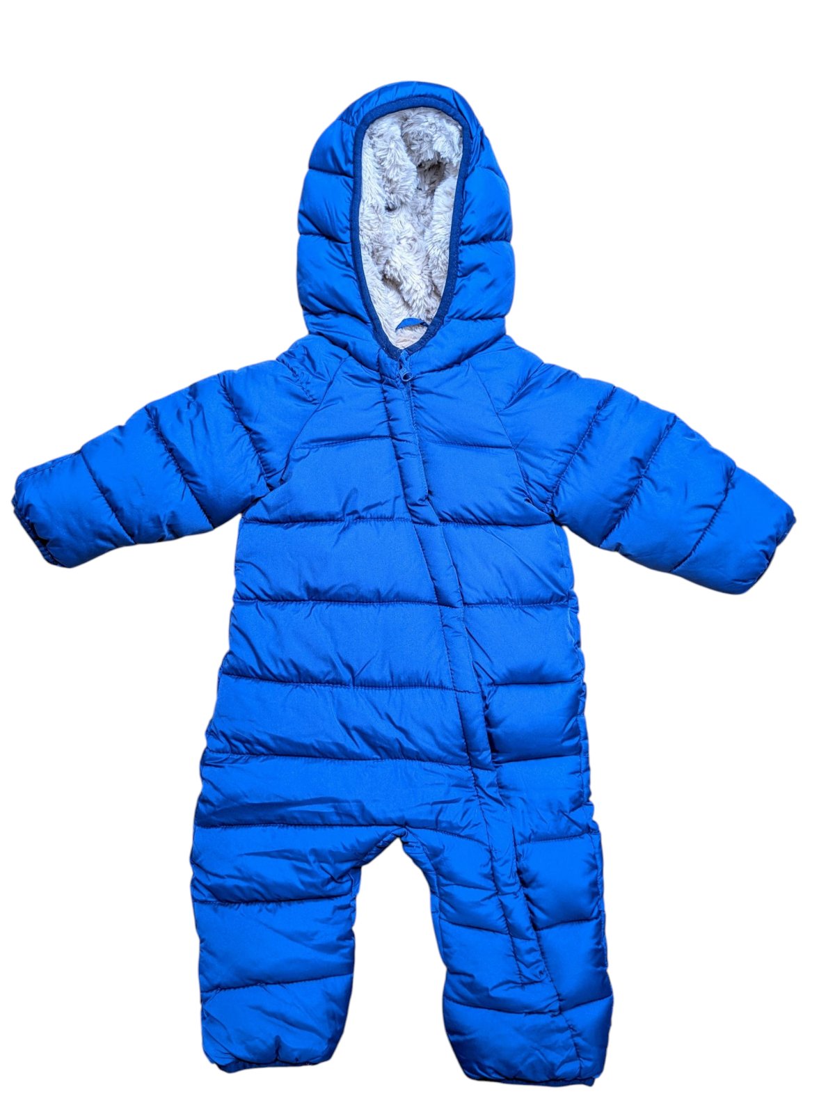 Modrá teplá zimní kombinéza s kožíškem secondhand Lily&Dan