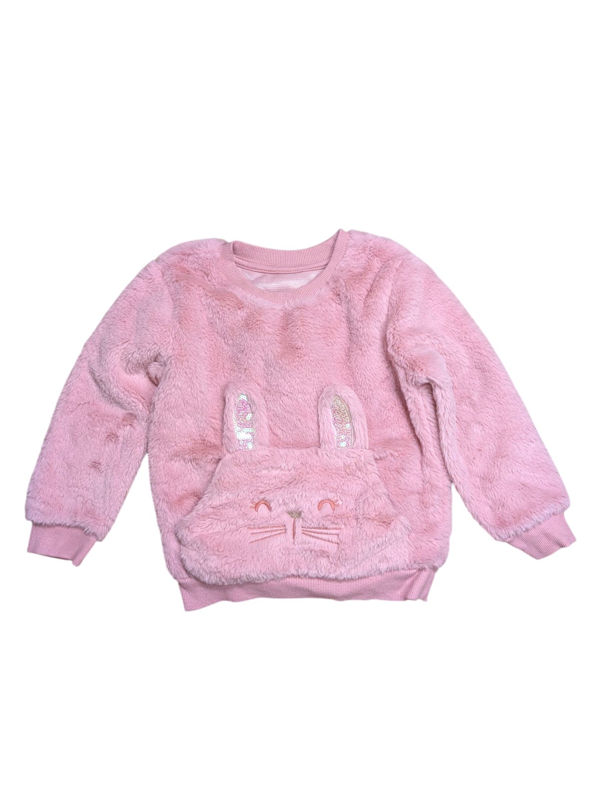 Růžová mikina chlupatá pro holky secondhand Nutmeg