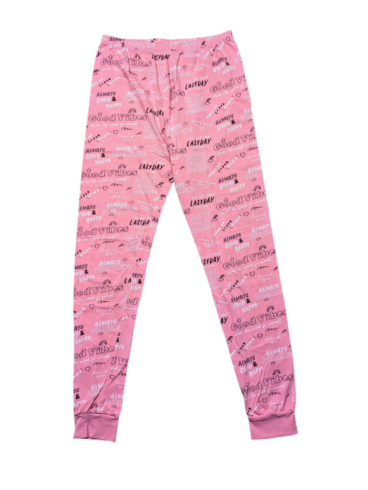 Světle růžové kalhoty s nápisy pro holky secondhand George