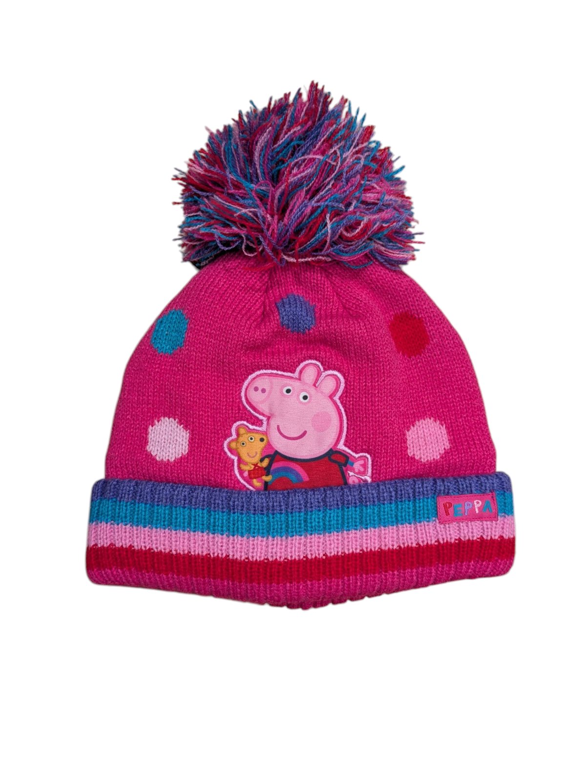 Růžová zimní čepice s kulichem Prasátko Peppa secondhand Nutmeg