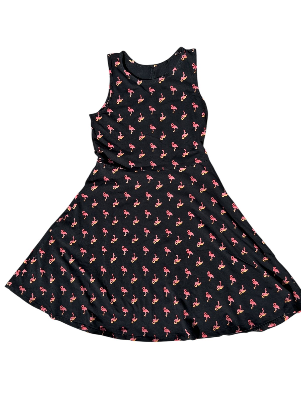 černé šaty s plámeňákem pro holky secondhand CA