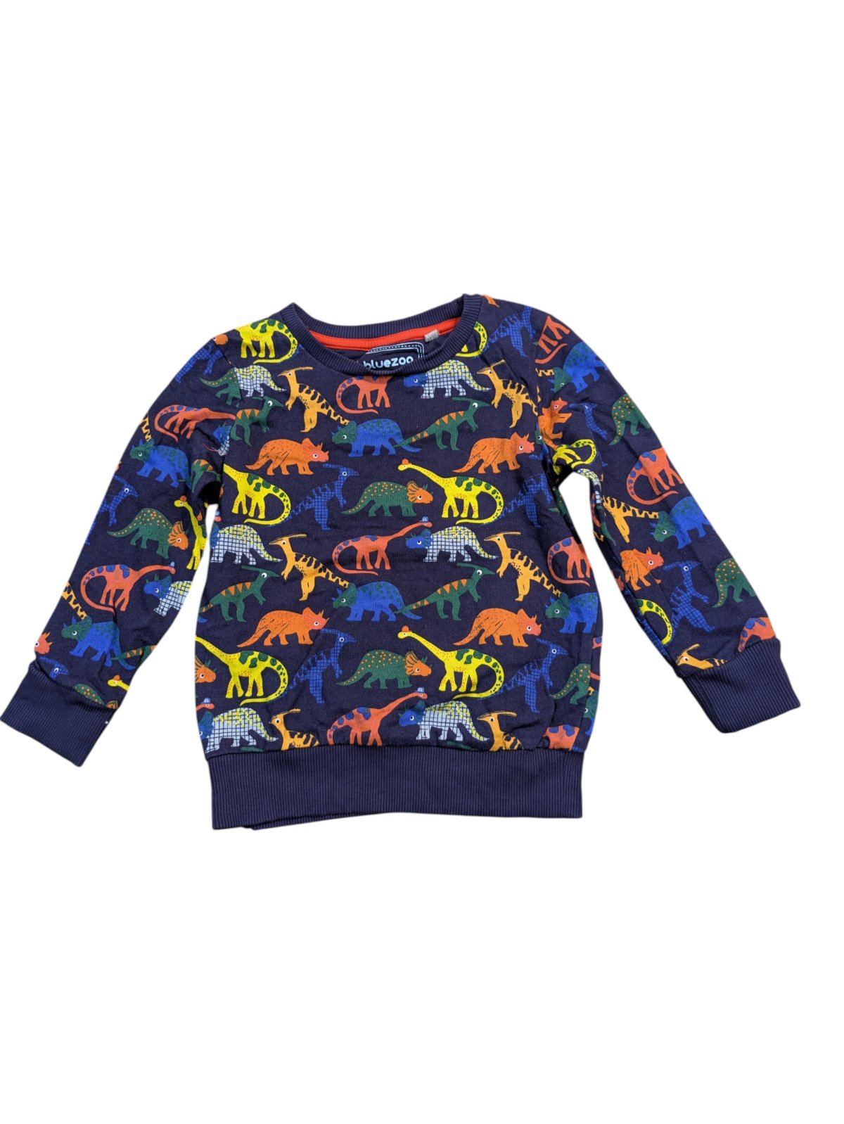 Tmavě modrá mikina s dinosaurem pro kluky secondhand bluezoo