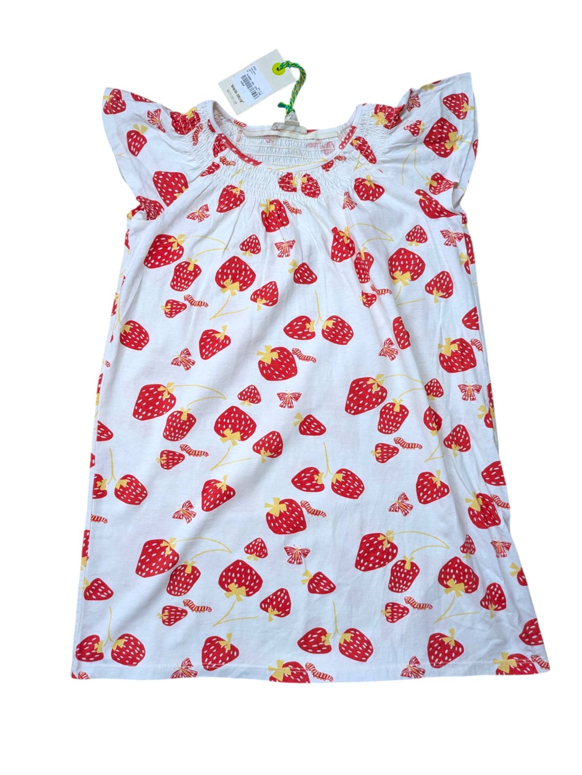 Bílé šaty s jahodami pro holky outlet White Stuff Kids