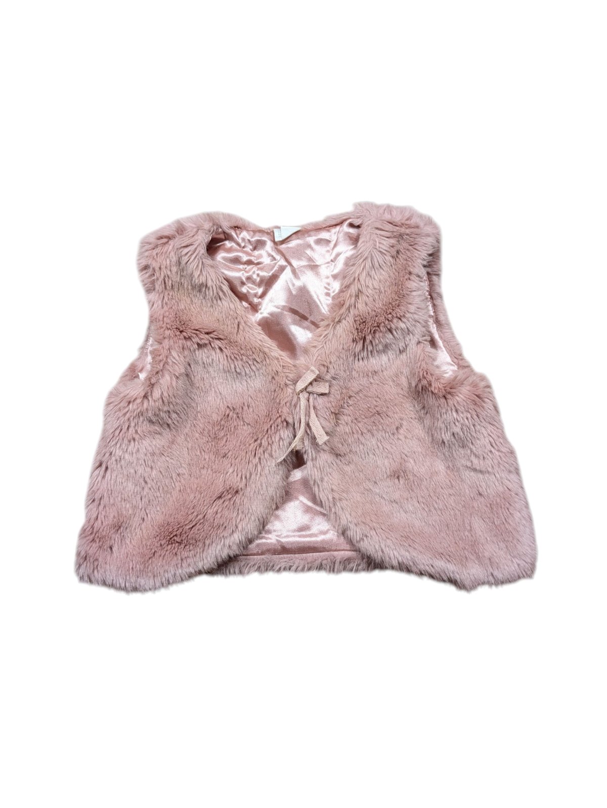 Růžová vestička chlupatá pro holky secondhand H&M