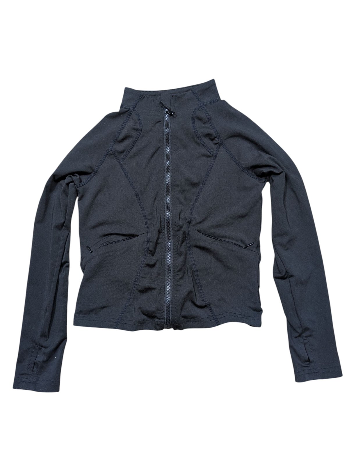 Černá elastická sportovní mikina pro holky secondhand Shein
