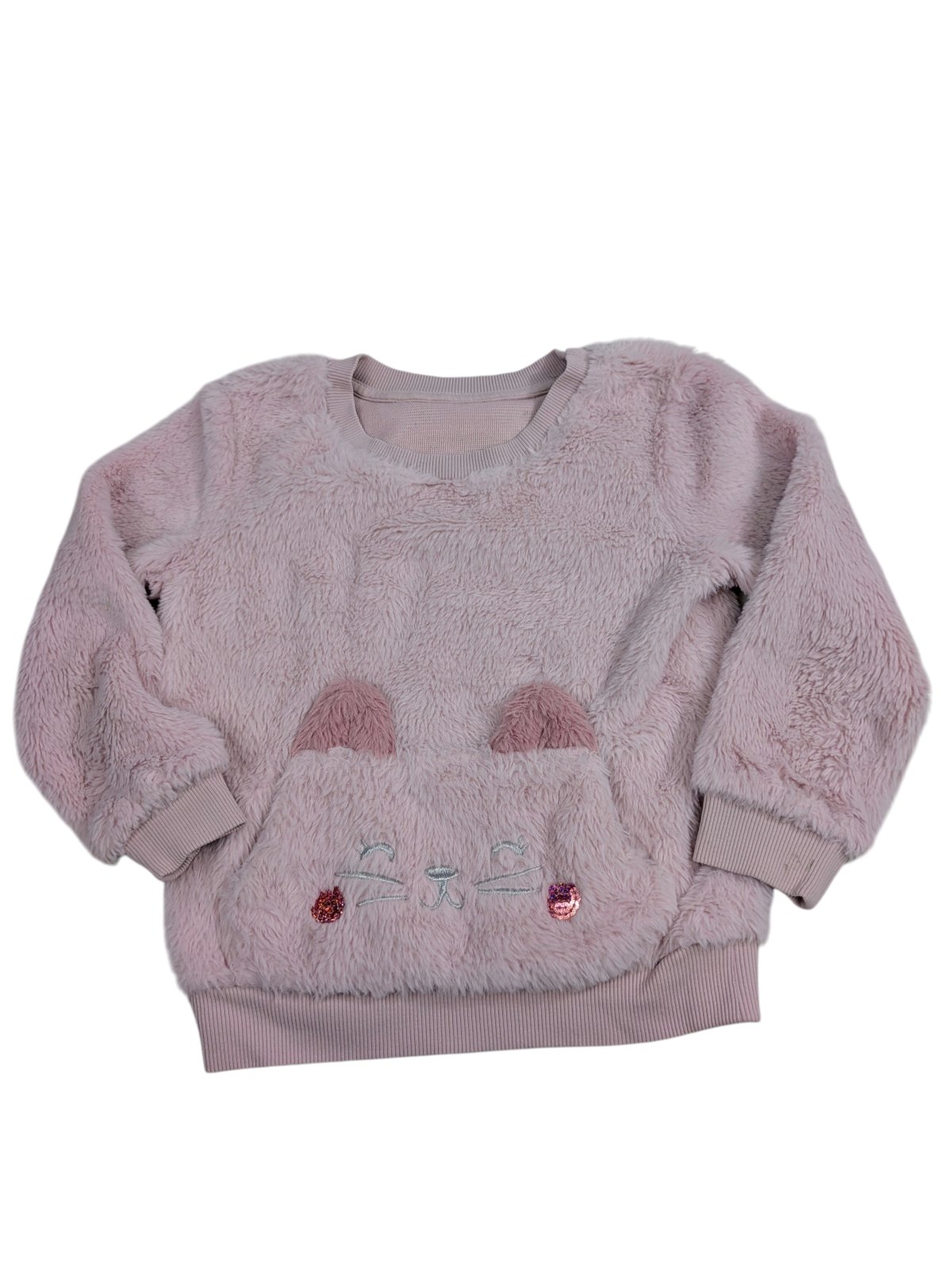 Růžová mikina pro holky s kočičkou secondhand