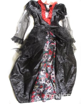 Šaty dl rukáv pro holky na karneval  černo červené  secondhand