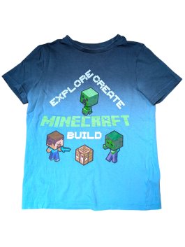 Šedo modré triko Minecraft pro kluky secondhand