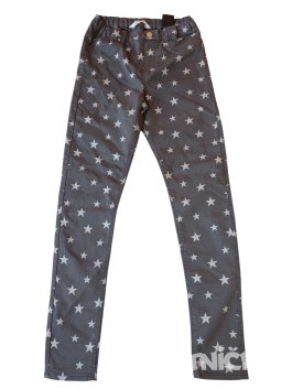 tmavě šedé skinny džíny s hvězdami pro holky secondhand HM