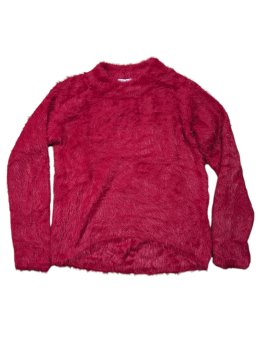 Chlupatá mikina červená pro holky secondhand H&M