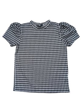 Kostkované triko bílé černé pro holky secondhand girlswear