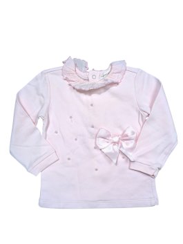 Růžová mikina zdobená pro holky secondhand Mintini Baby