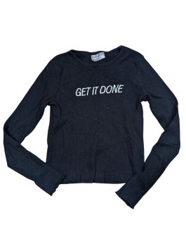 Černé žebrované triko elastické s nápisem pro holky secondhand Destination