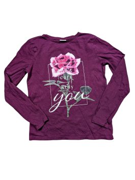 vínové triko s dlouhým rukávem pro holky secondhand