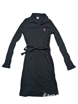 Černé elastické šat žebrované pro holky secondhand River Island